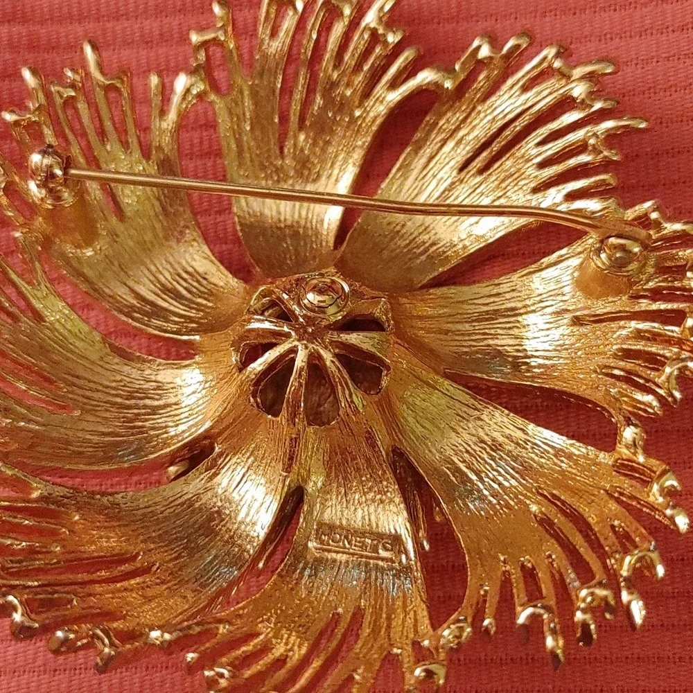 Vintage Monet Gold Brooch In the Cordelia Collection